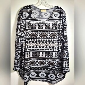 bobbie brooks black and gray aztec tunic women's 1X  #2019